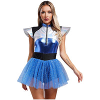 Christmas Party Cosplay Shiny Patchwork Dress Stage Performance Costume