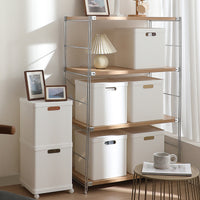 Square Plastic Storage Box with Lid and Wheels, Thickened Large Capacity Organizer for Books