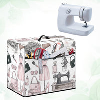 Sewing Machine Dust Cover with Zippered Storage Pockets