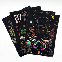 Kids' Rainbow Scratch Art Paper Set for DIY Graffiti and Drawing, Multiple Sizes Available
