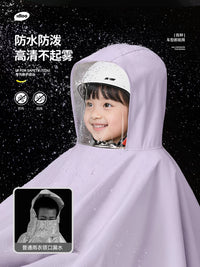 Electric Scooter Rain Poncho for Two with Child Seat, Full Body Waterproof Raincoat for Adults