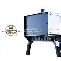Highland Outdoor Camping Wood Burning Stove with Glass View Window, Stainless Steel Pellet Heater for Extended Burn Time