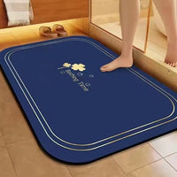 Non-Slip Diatomaceous Earth Bath Mat for Bathroom Floor, Quick Dry and Stain Resistant