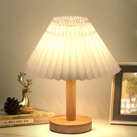 Pleated Mushroom Night Light, Retro Nordic Decorative Table Lamp for Bedroom, Bedside, Dorm, Gift