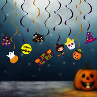 Halloween Cartoon Paper Ghost Witch Swirl Hanging Decorations for Party Decor