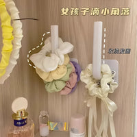 Hair Tie Headband Holder Wall Mounted Organizer Rack with Adhesive Hooks