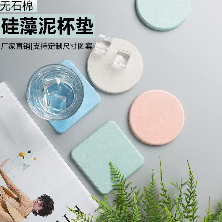 Diatomaceous Earth Coasters Absorbent Blank Round Square Felt Coaster Blanks