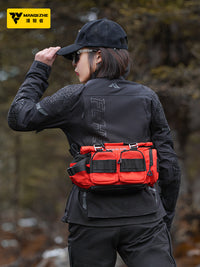MQZ Motorcycle Multifunctional Waist Bag, Motorbike Riding Crossbody Shoulder Bag, Waterproof Moto Travel Gear Pack