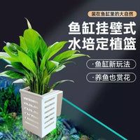 Aquarium Plant Holder Wall-Mounted Hydroponic Basket for Aquatic Plants and Decorations