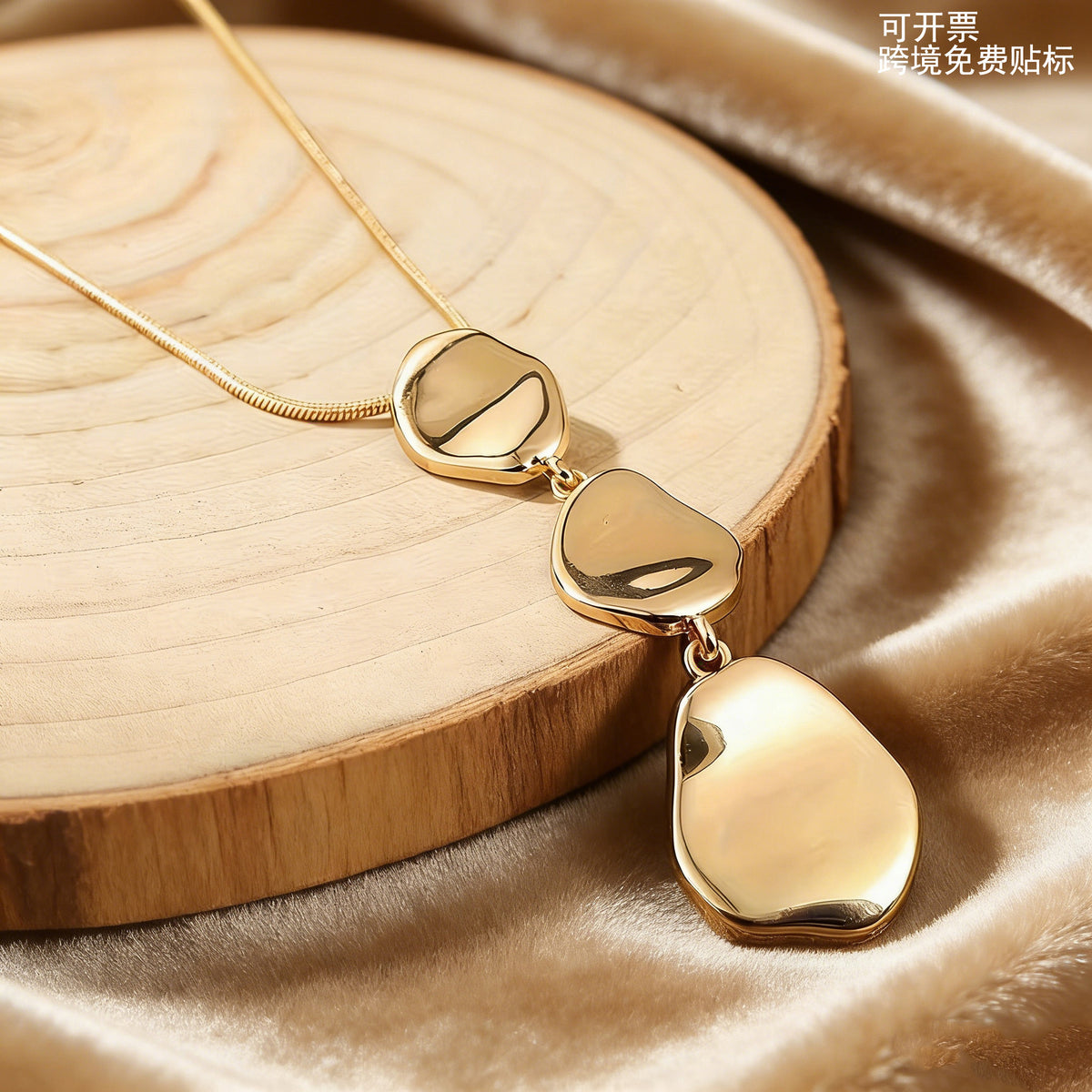 Geometric Pendant Long Necklace for Women, Elegant Irregular Design