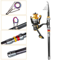Telescopic Carbon Fiber Lure Fishing Rod Portable Travel Spinning Rod Sea Fishing Pole