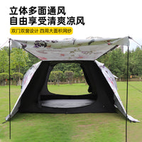 Large Luxury Pop-Up Tunnel Tent for Outdoor Camping & Hiking, Waterproof & Spacious