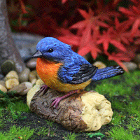 Miniature Simulation Bird Figurine with Nest, Resin Craft Animal Ornament for Garden & Home Decor