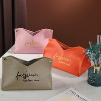 New Nordic Ins Style Desktop Leather Tissue Box Creative Office Car High-End Light Luxury Napkin Holder