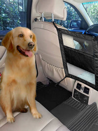 Car Seat Mesh Organizer and Barrier Net for Kids, Dogs, and Pets - Front and Rear Seat Divider