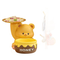 Cute Bear Resin Ornament Key Storage Tray for Entryway Decor