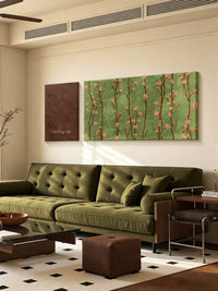 French Vintage Abstract Mountain Landscape Canvas Wall Art for Living Room Decor