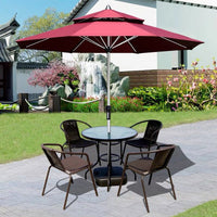 Outdoor Patio Umbrella with Center Pole for Garden, Cafe, and Balcony - Sun Protection and Rainproof