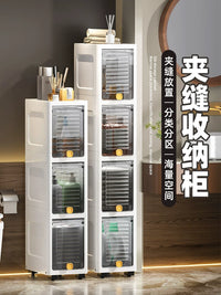 20cm Slim Gap Storage Cabinet with Flip-Top Lid for Kitchen and Bathroom