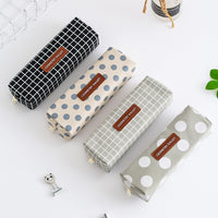 Minimalist Geometric Pattern Pencil Case for Students, Customizable Storage Pouch