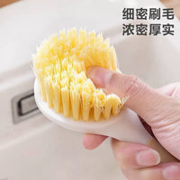 Long Handle Pot Brush for Dishwashing and Kitchen Cleaning, Non-Scratch Scrubber for Pans and Bowls
