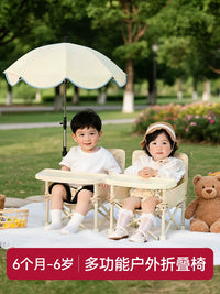Portable Baby & Toddler Folding High Chair with Tray for Outdoor Camping & Beach