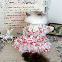 Handmade Floral Pet Princess Dress for Cats and Small Dogs