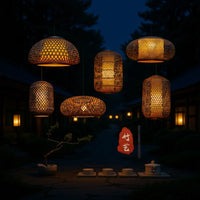 New Chinese Style Bamboo Woven Pendant Light for Restaurants and Hotels