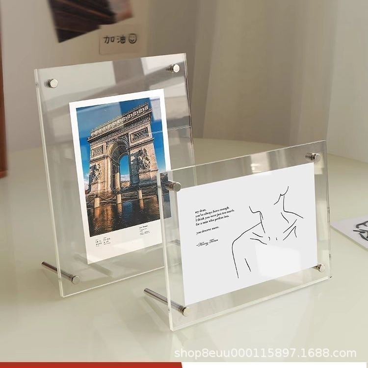 Acrylic Transparent Photo Frame for Desktop or Wall Mounting, 6-inch to A4 Picture Display