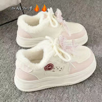 Girls' Winter Warm Casual Sneakers with Plush Lining