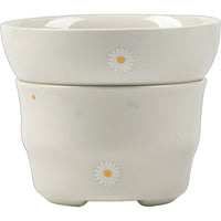 Ash Glaze Ceramic Tea Strainer Set with Daisy Pattern - Traditional Chinese Kung Fu Tea Accessory