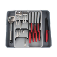 3-in-1 Expandable Cutlery Drawer Organizer, Utensil Holder and Storage Box for Kitchen