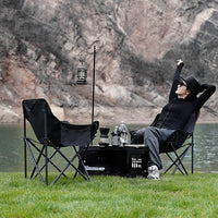 Portable Folding Moon Chair Set for Outdoor Camping Fishing BBQ