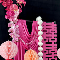 Wedding Wall Decor Simulation Flower Garland Red Pink Long Strip for Marriage Room Background Decoration