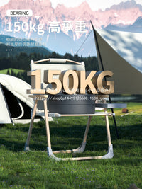 Portable Folding Camping Chair with Armrests and Storage Bag for Outdoor Activities