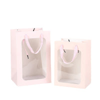 Windowed Gift Bag with Handle for Flowers and Presents