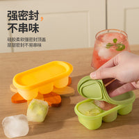 Heart-Made Three-Compartment Ice Cube Tray Food-Grade Silicone Quick Release Ice Maker for Home Kitchen