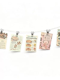 Miniature Dollhouse Wall Decor Cards with Clips and Rope for Dollhouse Scenes