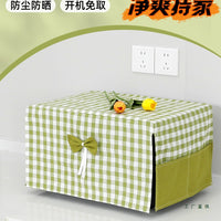 Microwave Oven Dust Cover with Storage Pockets, Oil-Proof Kitchen Appliance Protector