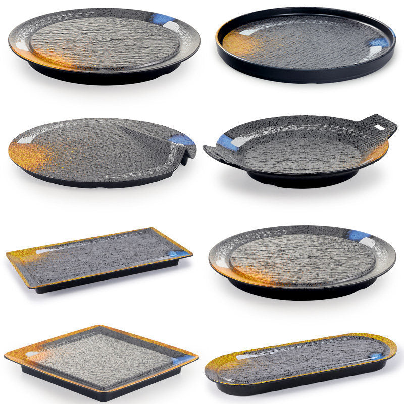 Melamine Dinner Plate Round Steak Serving Tray for Restaurant and Home Use