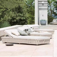 Outdoor Rattan Woven Aluminum Chaise Lounge for Poolside, Beach, Resort