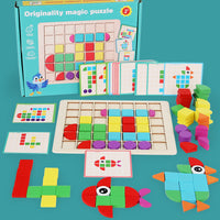 Wooden Creative Shape Puzzle Montessori Educational Toy for Kids