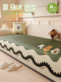 Summer Ice Silk Sofa Mat Non-slip Cat Scratch Resistant Sofa Cover