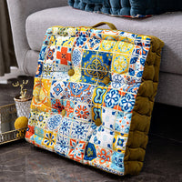 Bohemian Style Floor Cushion Square Chair Pad Thickened Seat Cushion for Living Room Dining Chair