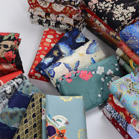 Japanese Style Pure Cotton Fabric for Kimono, Hanfu, and Doll Clothes with Gold Stamping