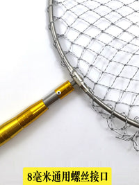 Telescopic Stainless Steel Fishing Landing Net with Foldable Head and Strong Braided Netting
