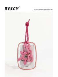 Acrylic Balloon Dog Keychain with Integrated Access Card Holder