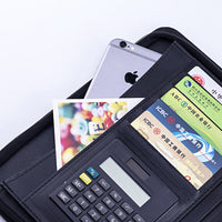 Multifunctional Loose-Leaf Notebook with Zipper, Card Holder, and Organizer