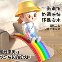 Wooden Balance Board Rocker Toy for Kids, Indoor Sensory Training Seesaw