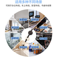 Self-Adhesive Cable Organizer Clips for Desk and Wall Mounting